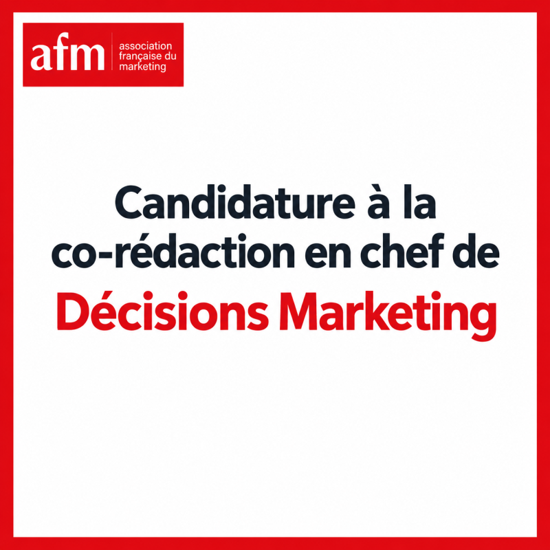 Candidature à la co-rédaction en chef de Décisions Marketing